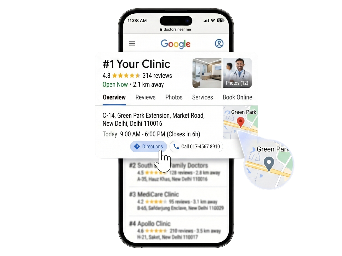 Google My Business Local SEO ranking mockup