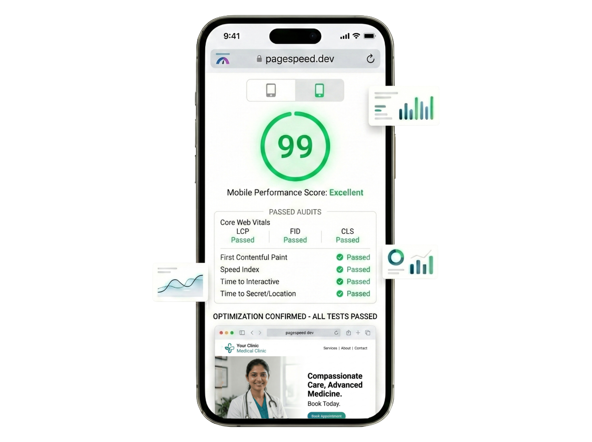 PageSpeed Insights mobile performance mockup