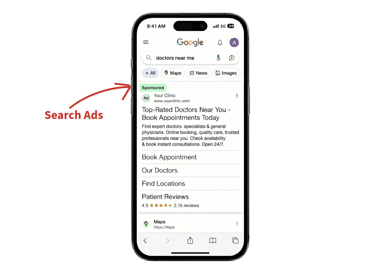 Google Search Ads mockup